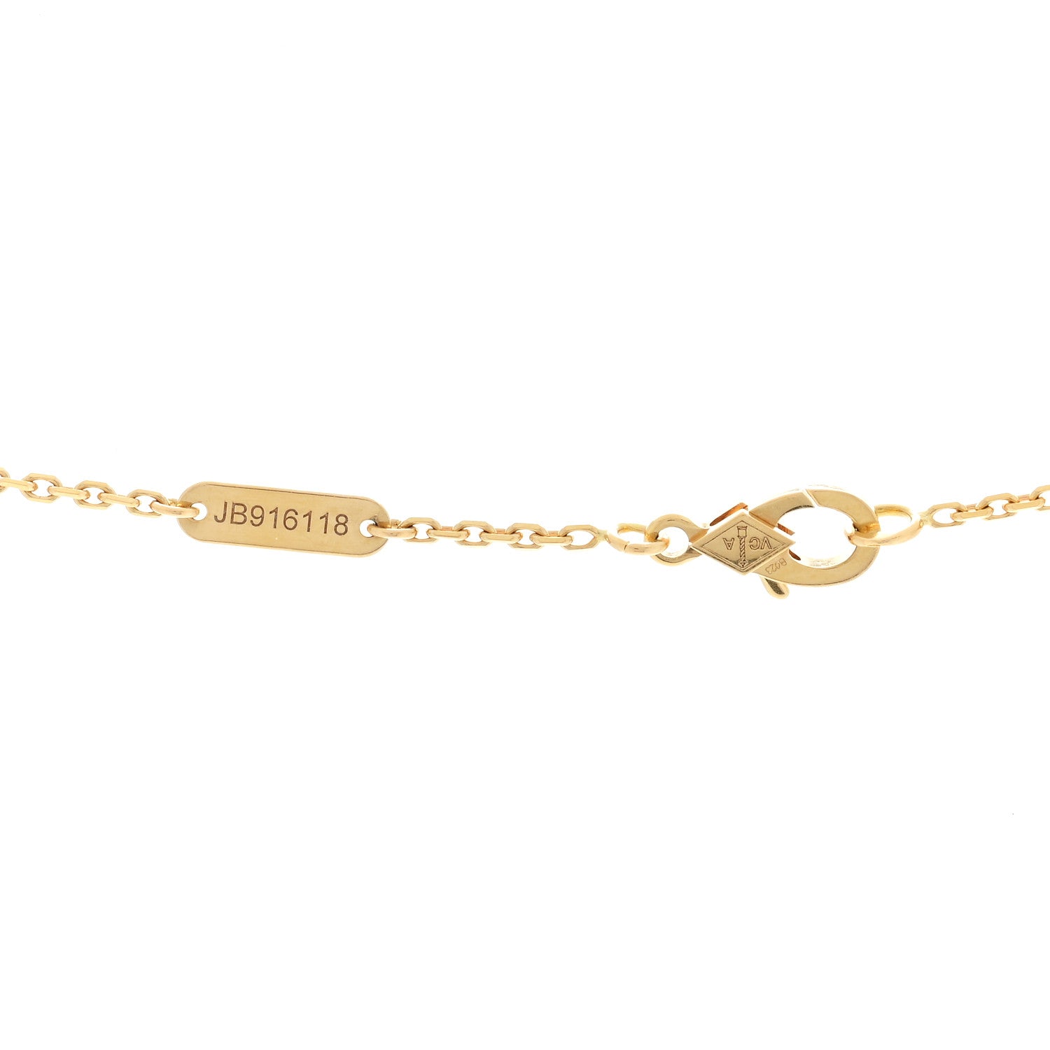 Van Cleef & Arpels 18K Yellow Gold Mother of Pearl Vintage Alhambra Pendant Necklace 3 of 3
