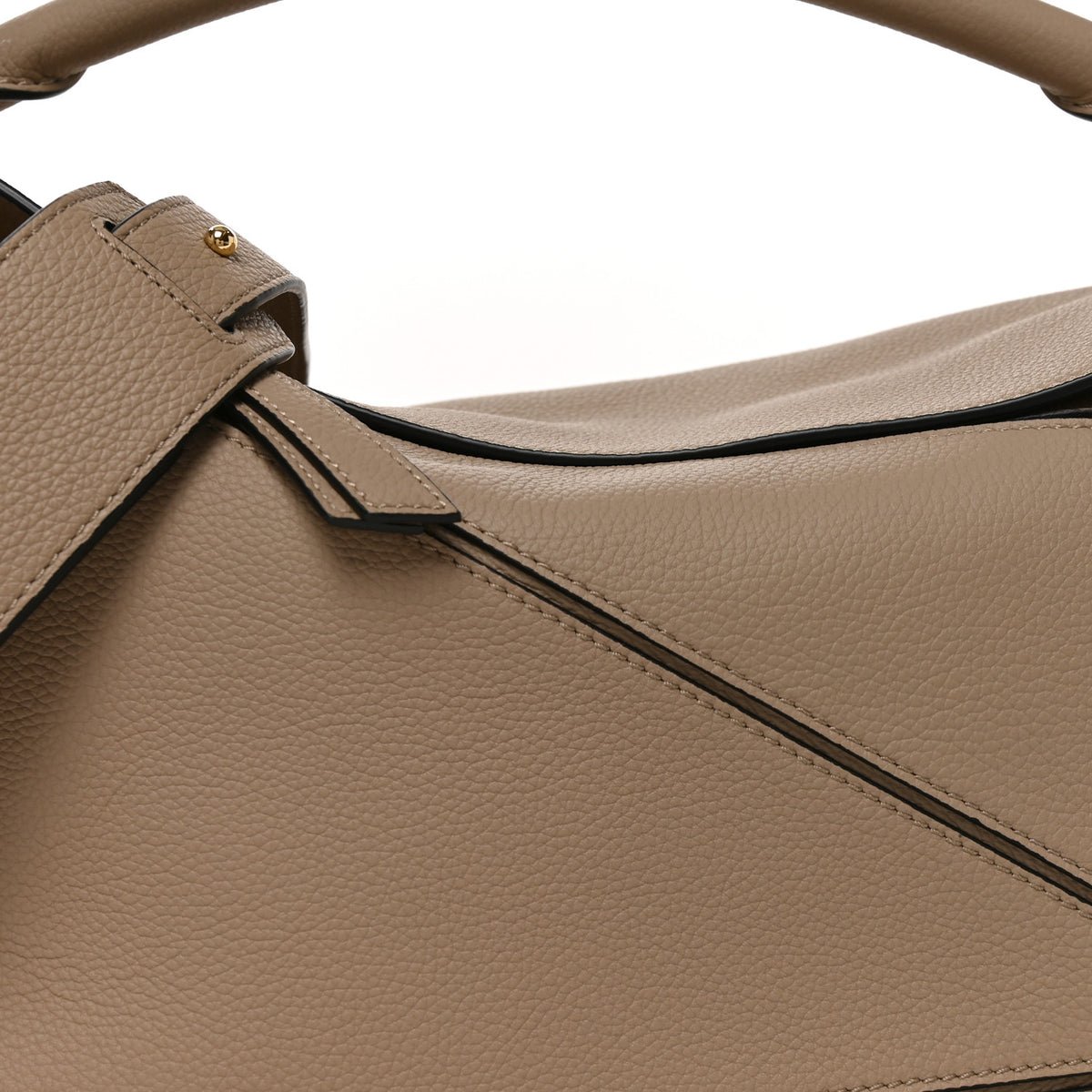 Grained Calfskin Medium Puzzle Bag Sand