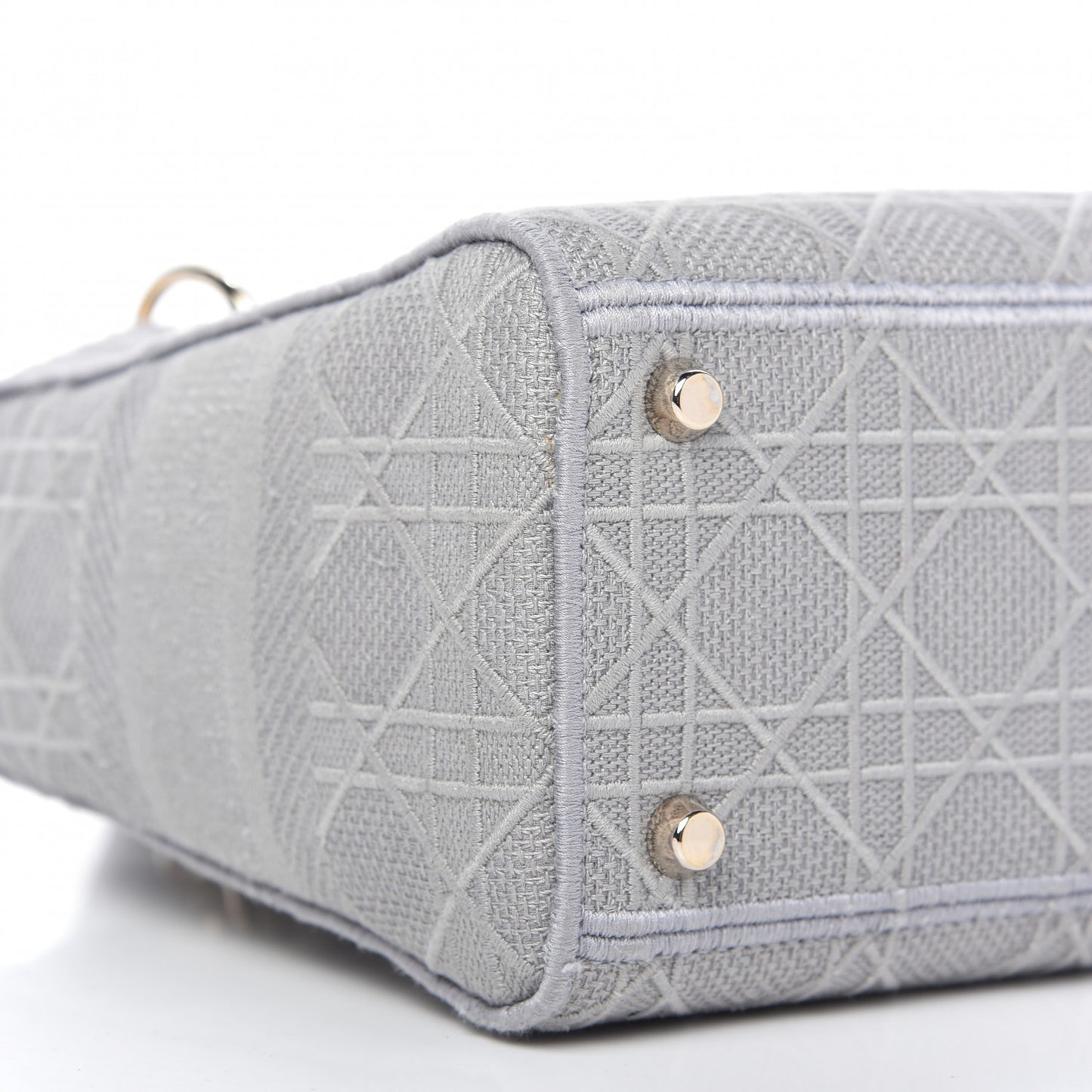 Canvas Embroidered Cannage Medium Lady D-Lite Stone Gray