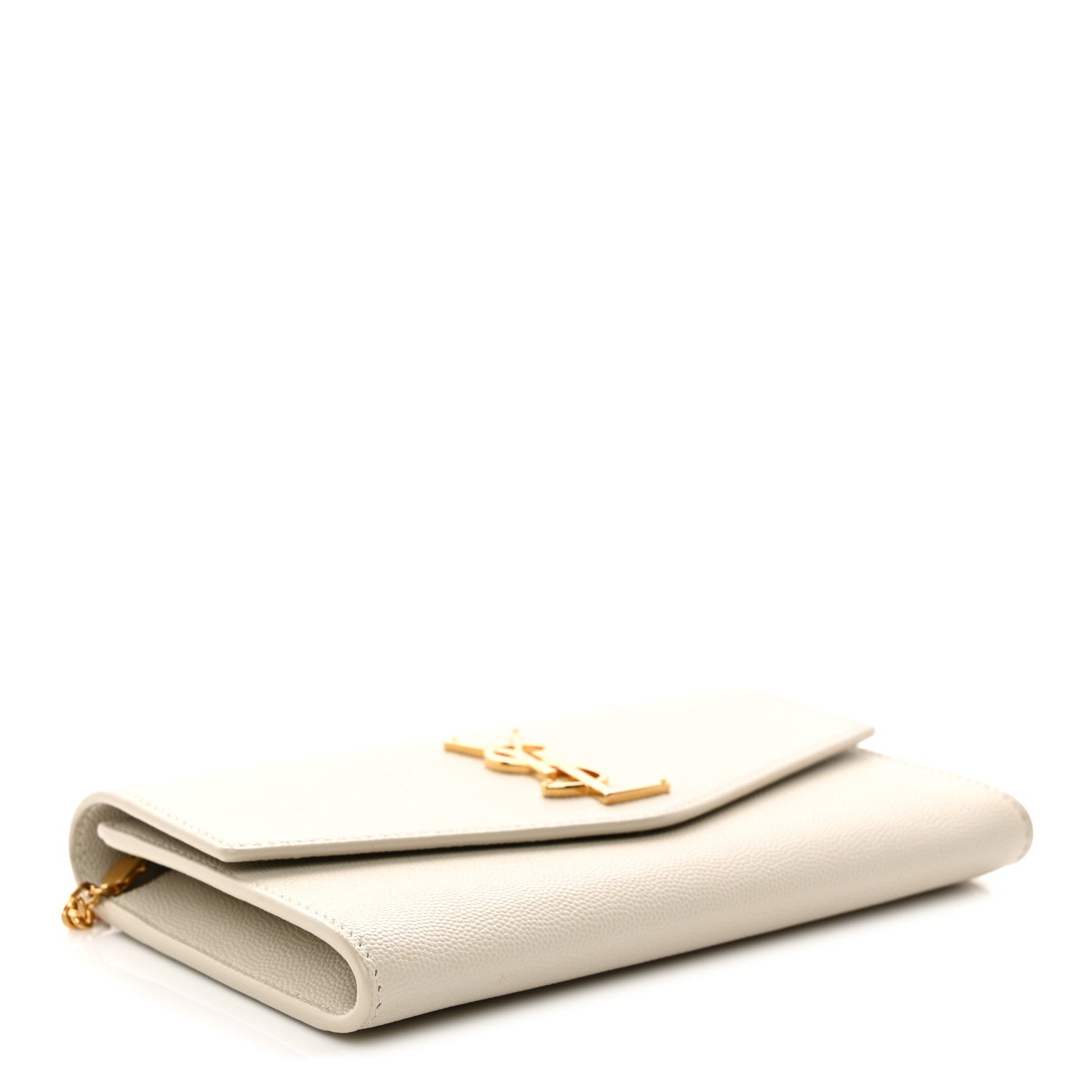 Saint Laurent Grain De Poudre Monogram Uptown Chain Wallet Crema Soft 4 of 12