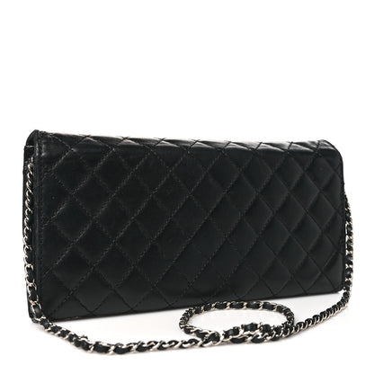 Chanel Lambskin Quilted Clutch with Chain Flap Black 3 of 13