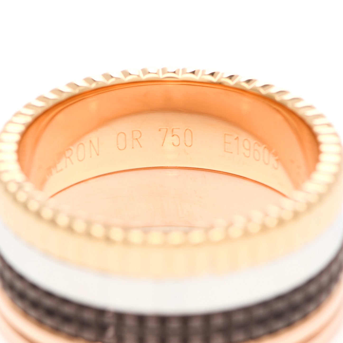 18K Pink Yellow White Gold PVD Large Quatre Classique Ring 59 8.75