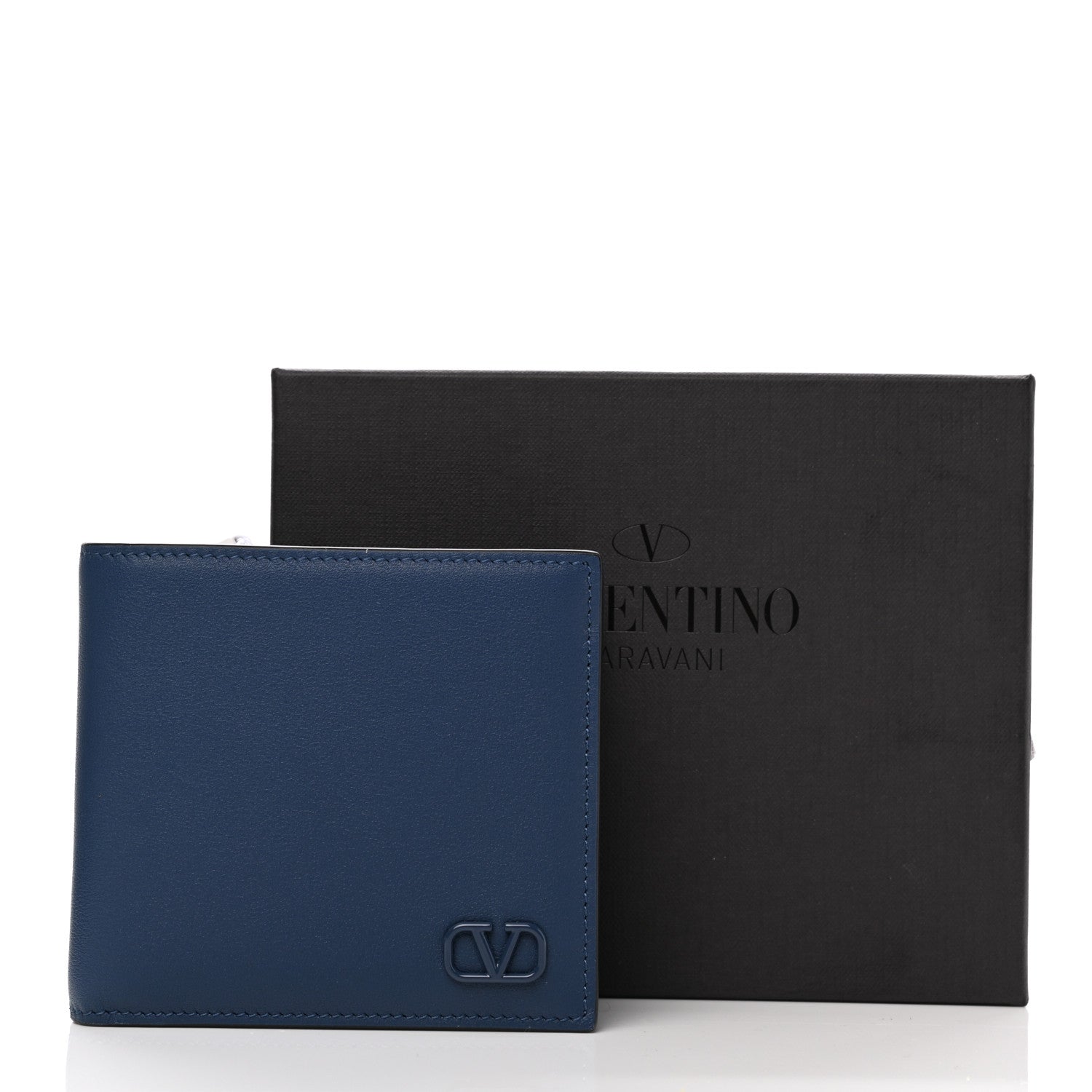 Valentino Garavani Calfskin VLogo Signature Wallet Indigo 7 of 7