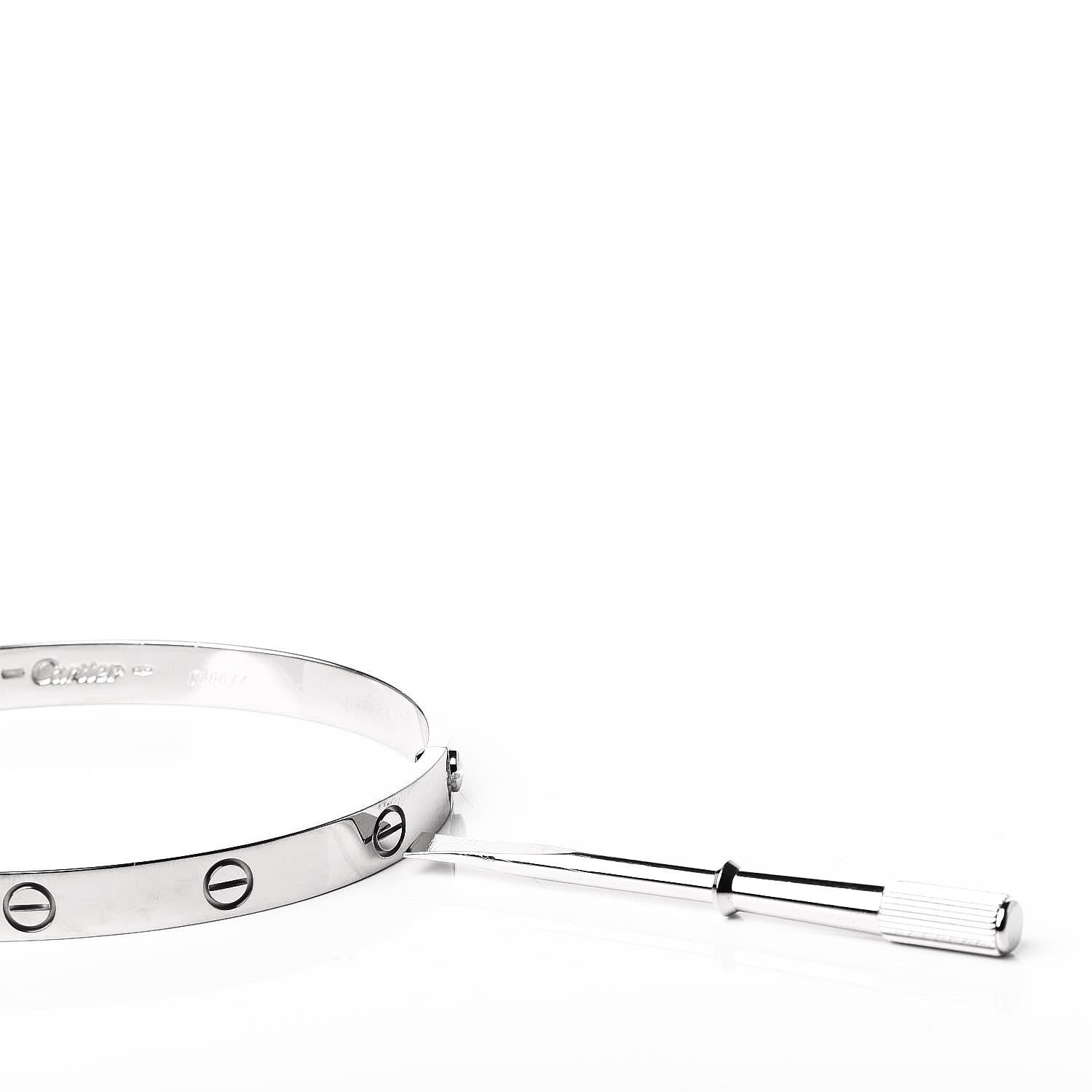 Cartier 18K White Gold LOVE Bracelet 20 7 of 9