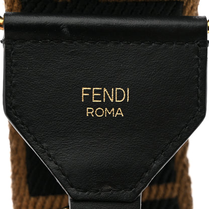 Fendi Ribbon Vitello Seta FF 1974 Adjustable Strap You Fango Marrone Black 3 of 6
