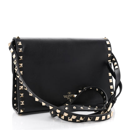 Valentino Garavani Vitello Medium Rockstud Flip Lock Crossbody Bag Black 3 of 9