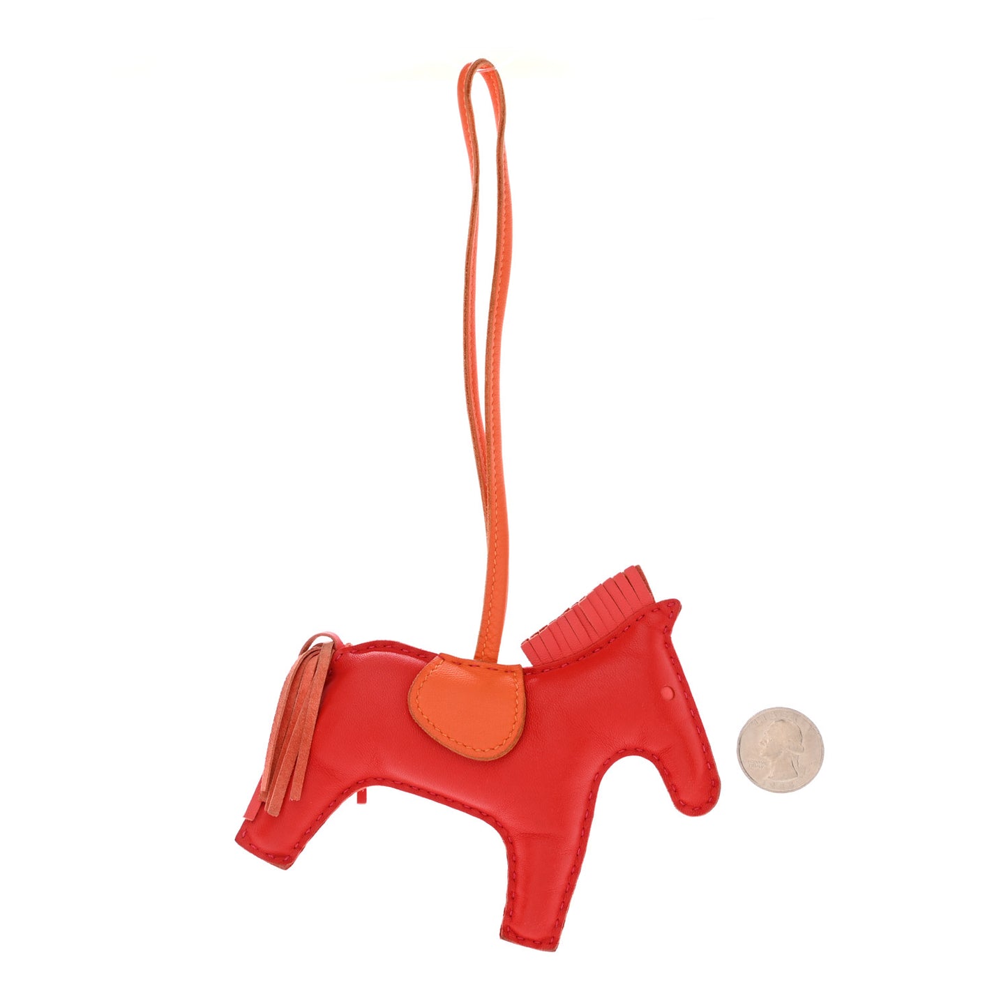 Milo Lambskin Grigri Rodeo Horse Bag Charm MM Rouge Rose Indien Jaipur Feu