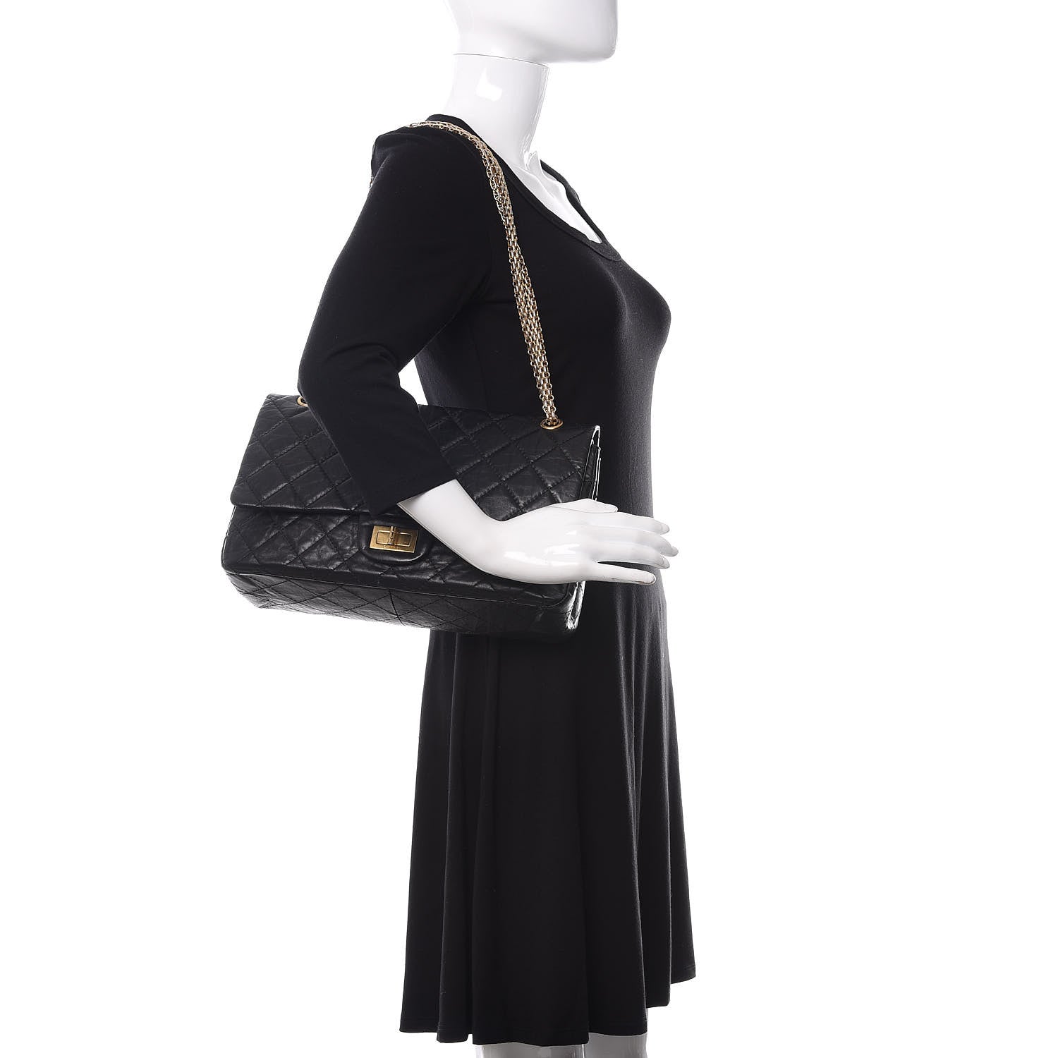 Chanel Aged Calfskin Quilted 2.55 Reissue 227 Flap Black 2 of 10