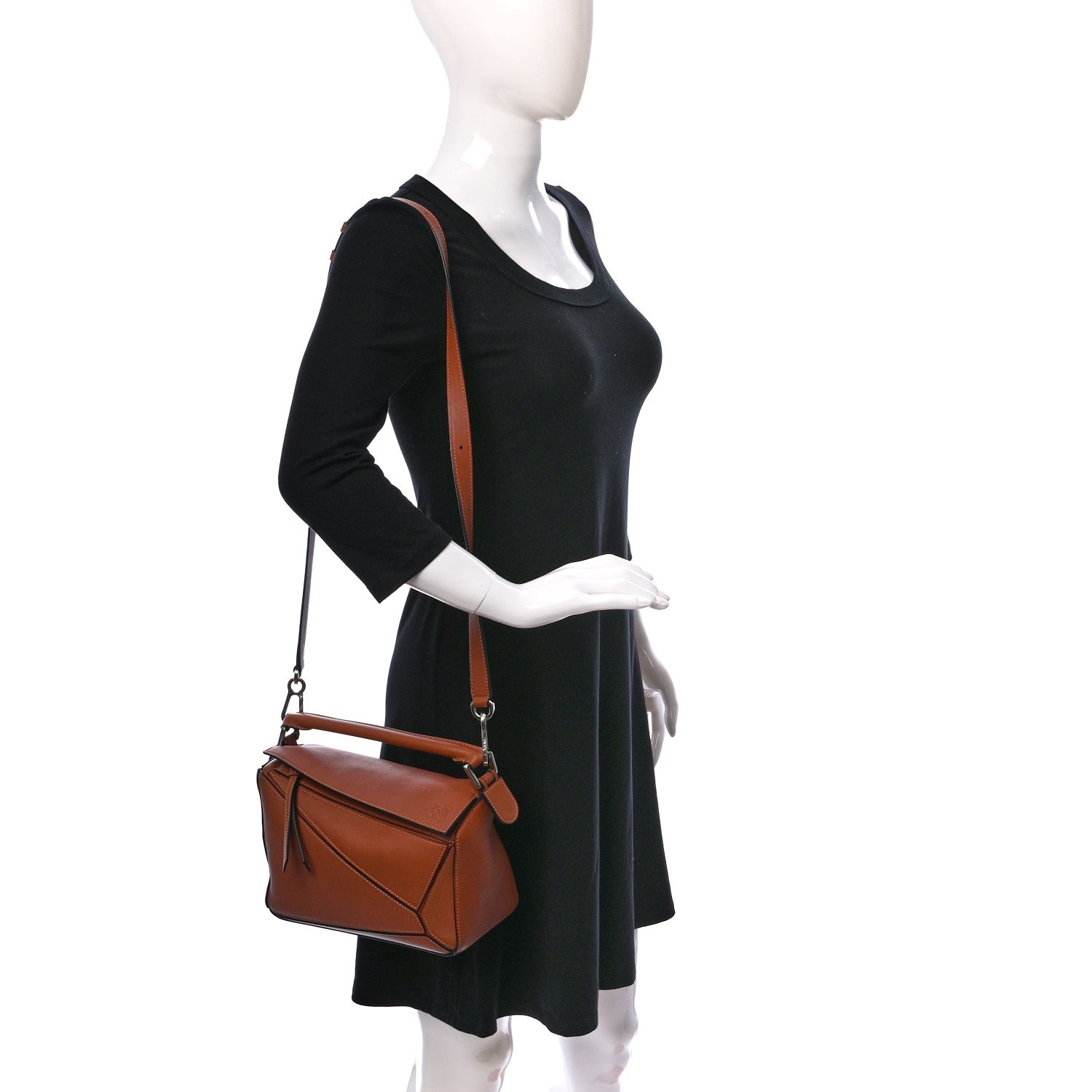 Loewe Calfskin Small Puzzle Bag Tan 2 of 8