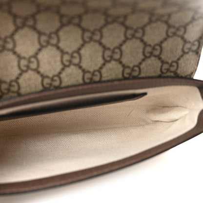 Gucci GG Supreme Monogram Textured Dollar Calfskin Web Mini Ophidia Envelope Shoulder Bag Beige Ebony New Acero 5 of 12