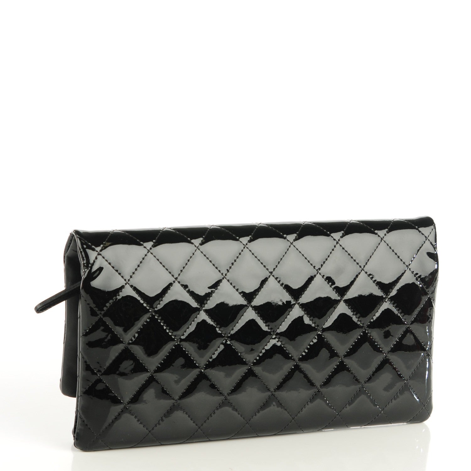 Chanel Patent Calfskin Quilted Beauty CC Clutch Black 3 of 7