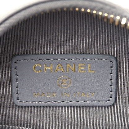 Chanel Lambskin Quilted Chanel 19 Round Clutch With Chain Grey 5 of 9