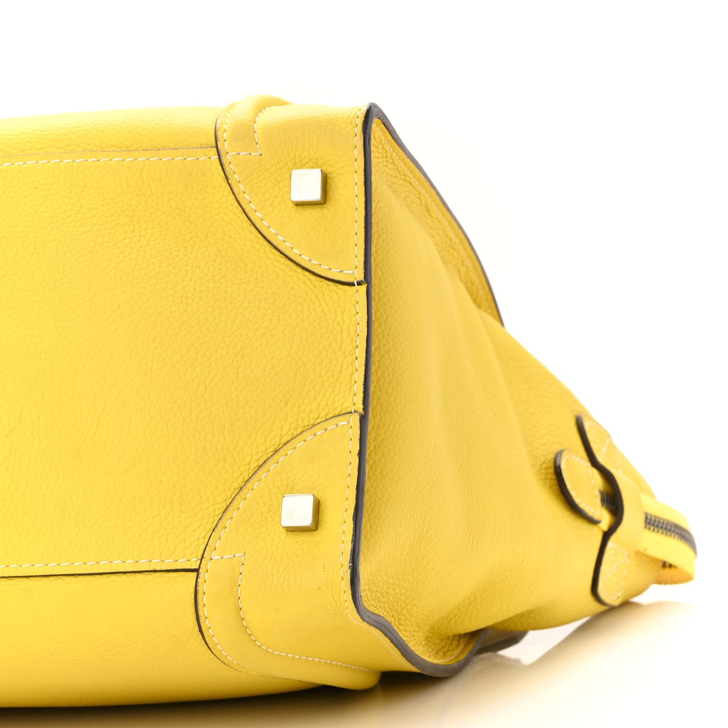 Celine Drummed Calfskin Mini Luggage Citron 9 of 12