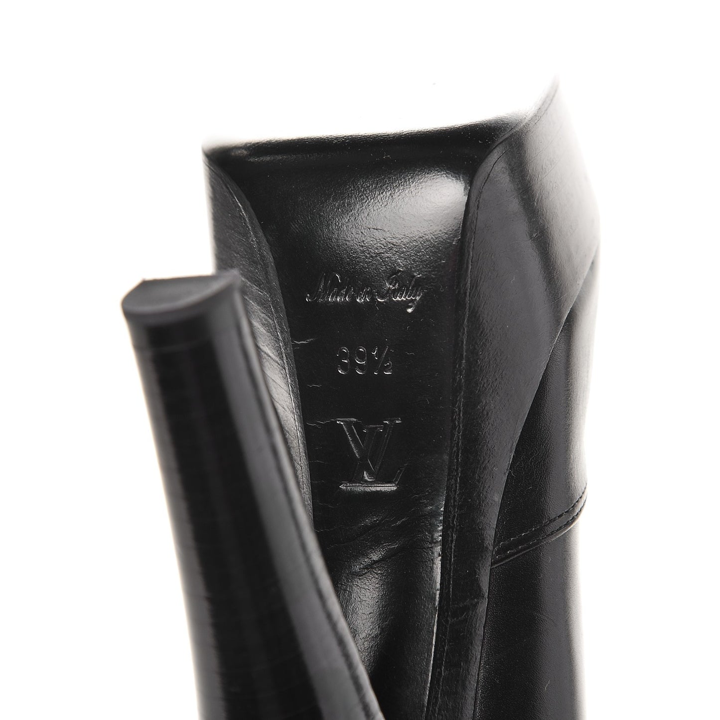 Calfskin High Platform Boots 39.5 Black