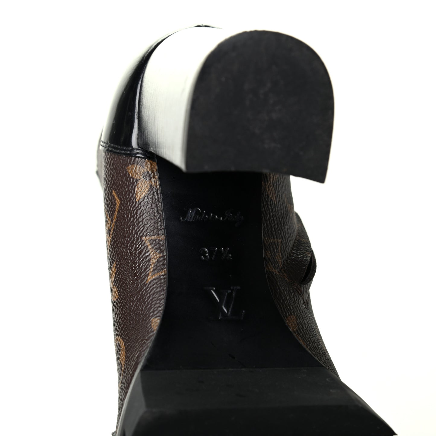 Patent Calfskin Monogram Star Trail Ankle Boots 37.5 Black