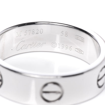 Cartier 18K White Gold 6mm LOVE Ring 58 8.25 4 of 5