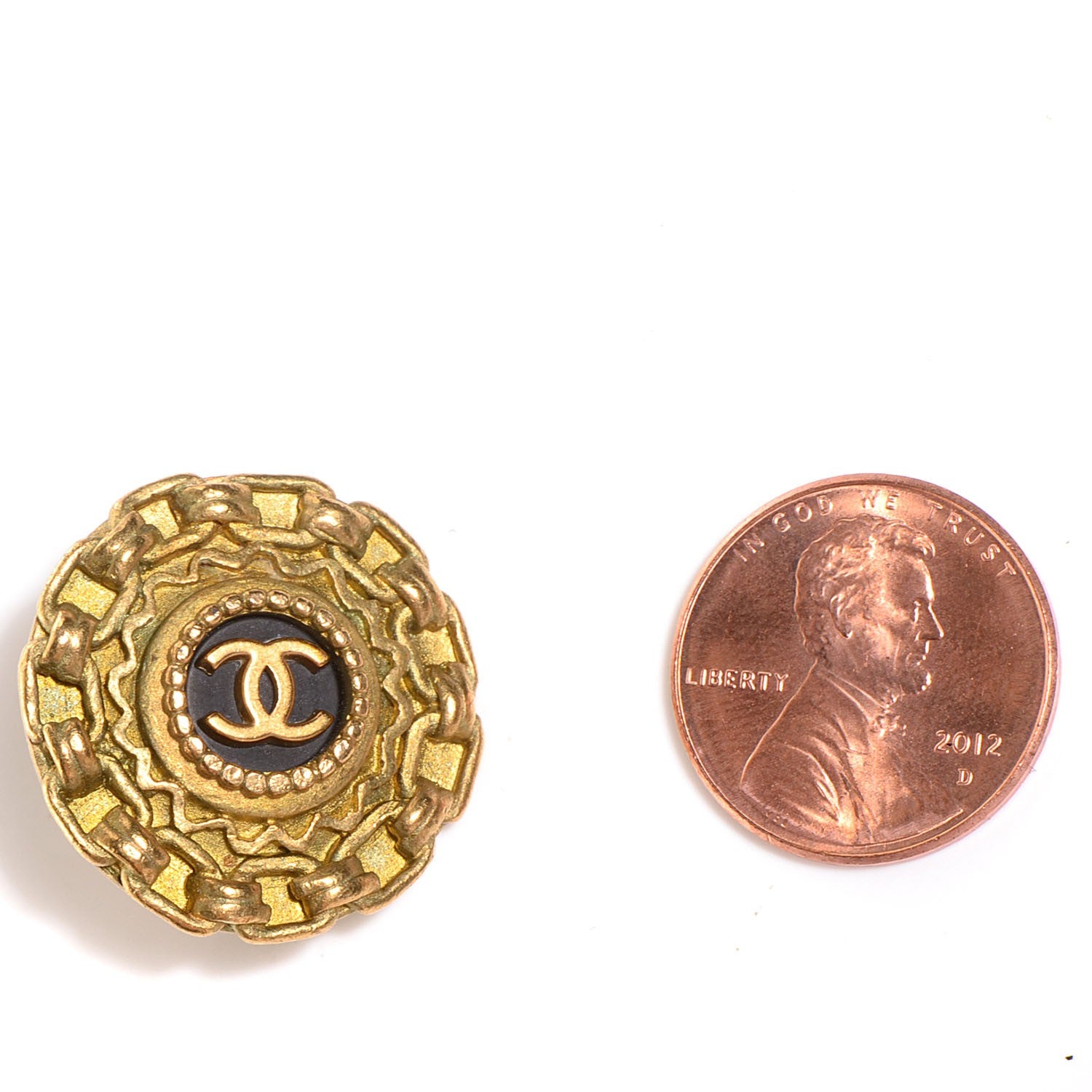 Chanel CC Clip On Earrings Gold 2 of 4
