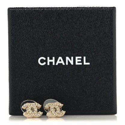 Chanel Crystal CC Earrings Gold 5 of 5