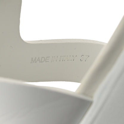 Prada Foam Rubber Metal Triangle Logo Monolith 55mm Cage Sandals 37 White 8 of 11