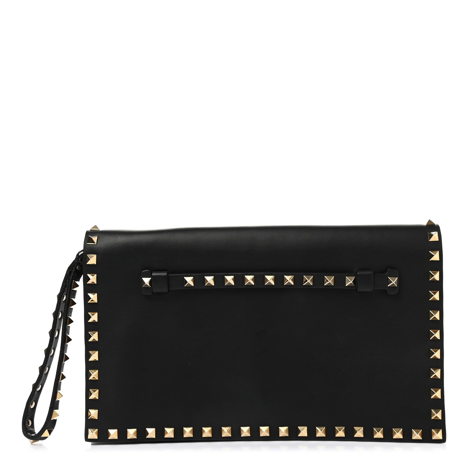 Valentino Garavani Nappa Rockstud Wristlet Clutch Black 1 of 7
