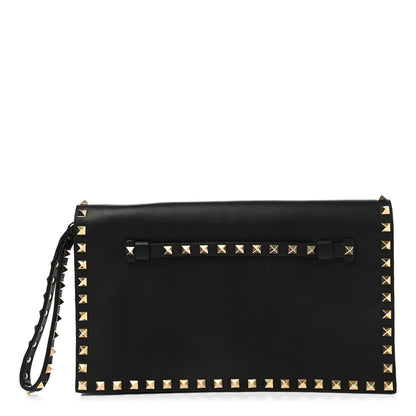 Valentino Garavani Nappa Rockstud Wristlet Clutch Black 1 of 7