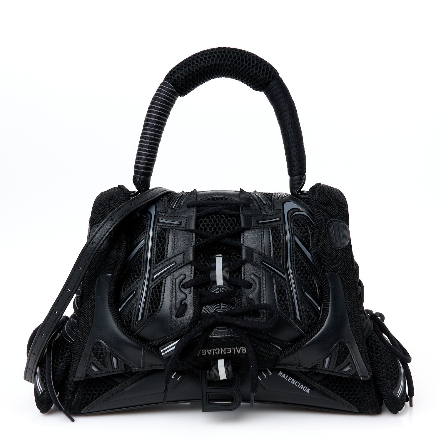 Balenciaga Faux Calfskin Fabric Medium Sneakerhead Top Handle Bag Black 1 of 10