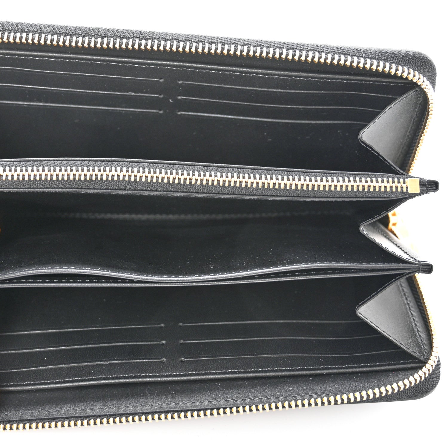 Louis Vuitton Calfskin Nanogram Embossed Zippy Wallet Black 5 of 7