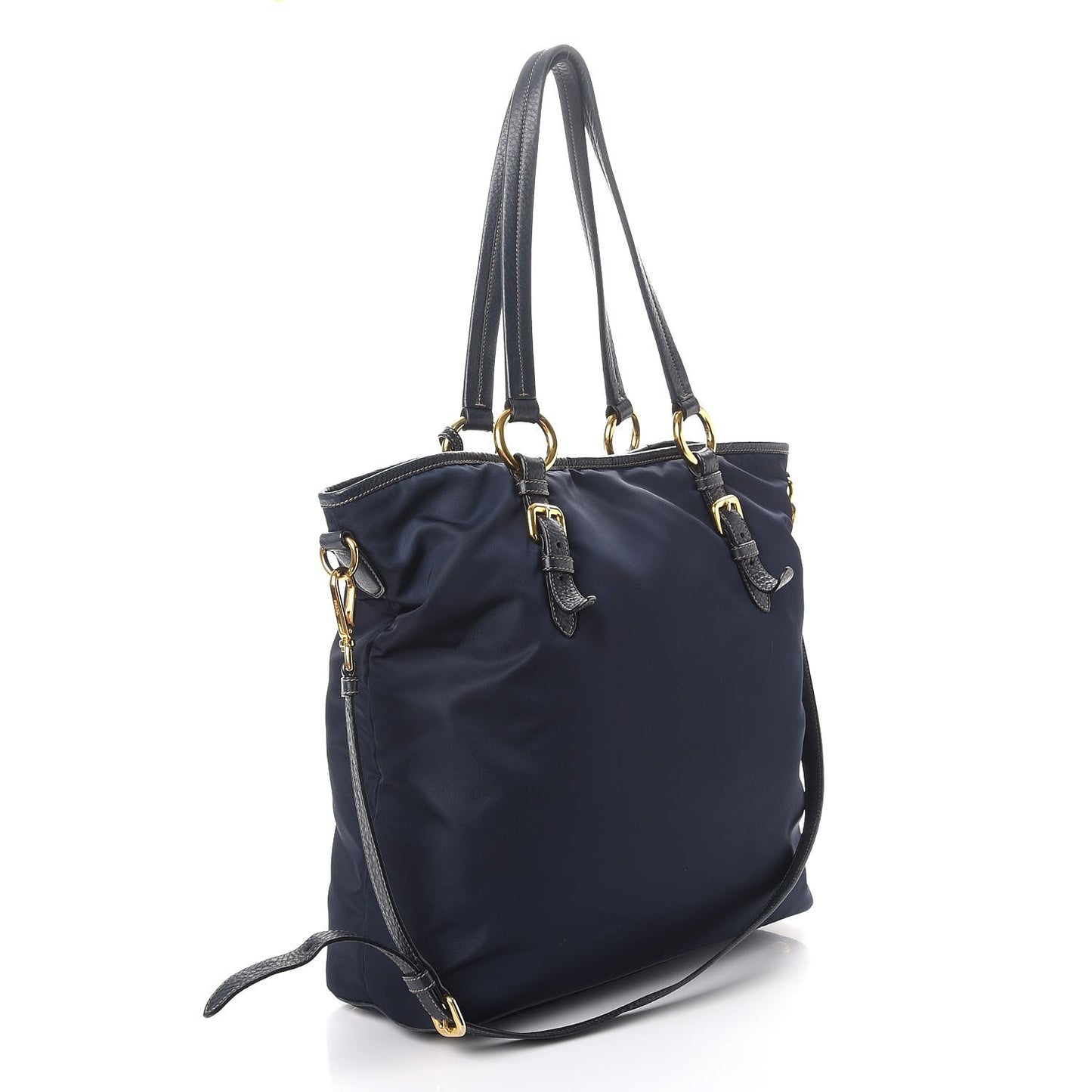 Tessuto Nylon Vitello Daino Tote Blue