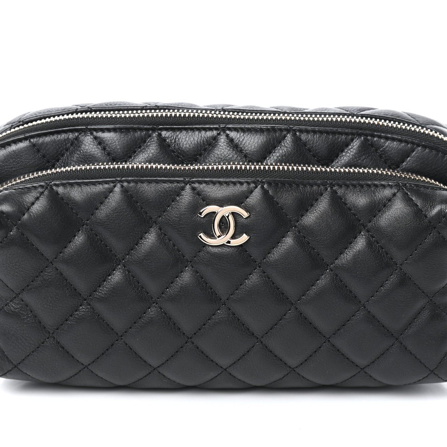 Calfskin Quilted Waist Bag Black