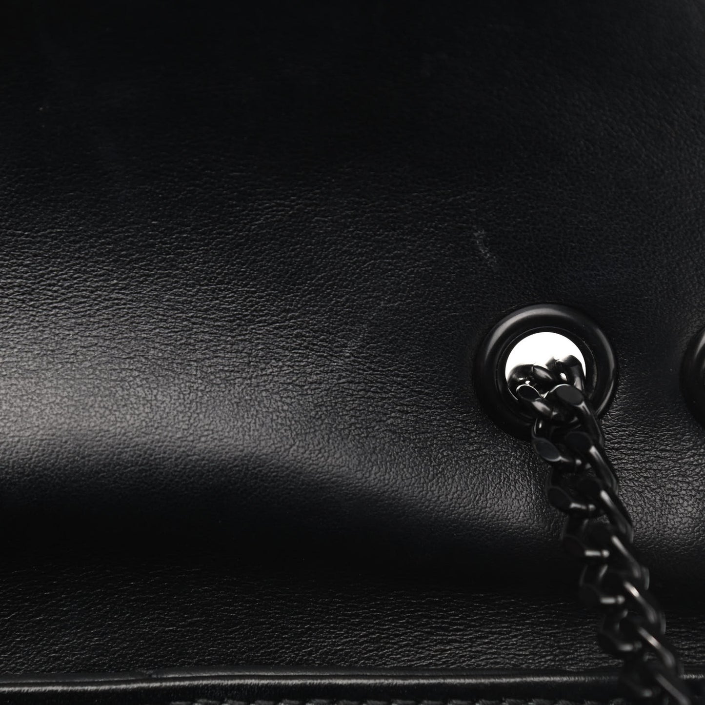 Calfskin Y Quilted Monogram Small Loulou Chain Satchel Black