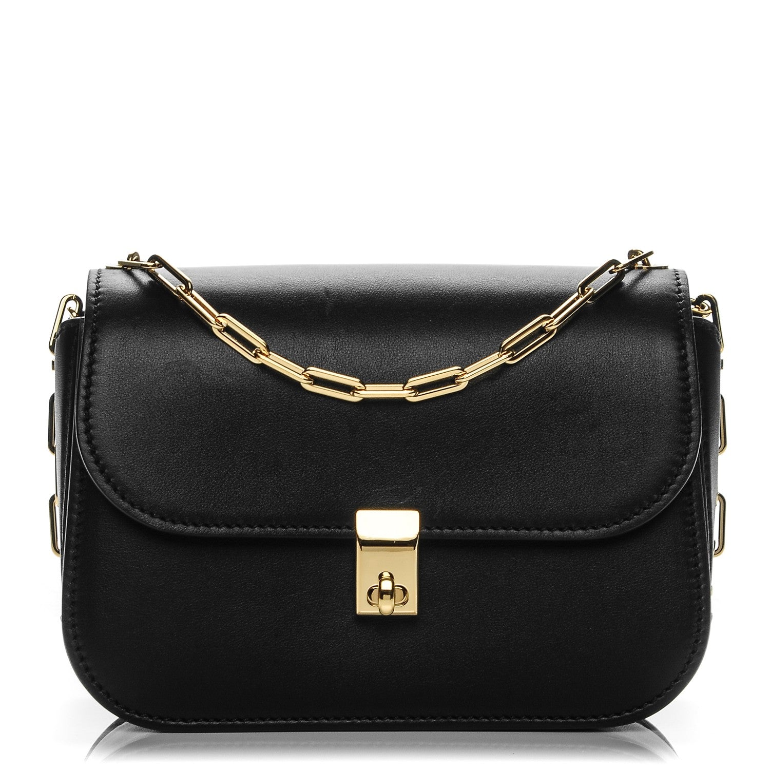 Valentino Garavani Vitello Chain Flap Bag Black 1 of 6