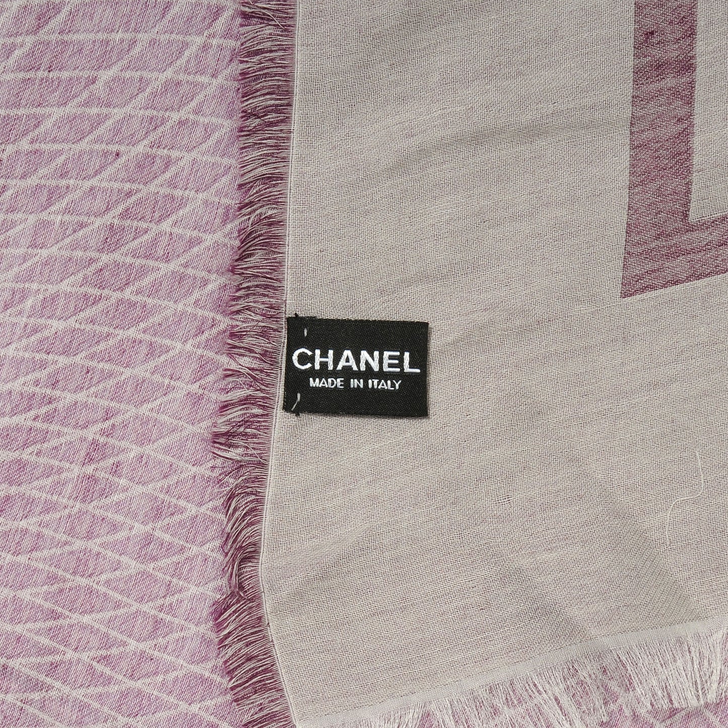 Cashmere Silk Spirograph Scarf Shawl Purple White
