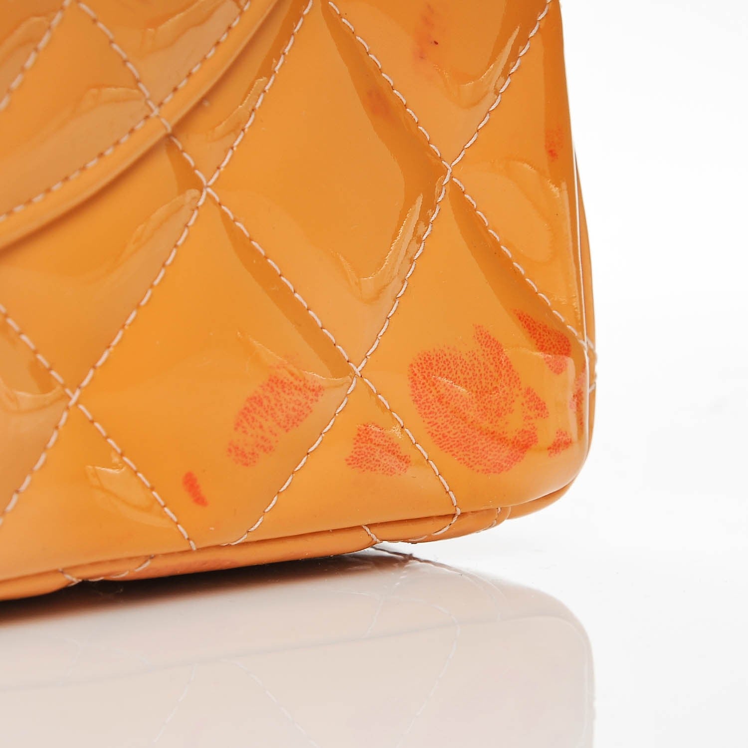 Chanel Patent Maxi Quilted Double Flap Light Orange 11 of 24