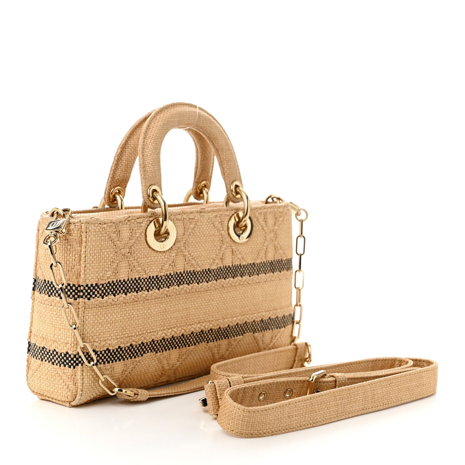 Christian Dior Raffia Medium Lady D-Joy Natural 3 of 10