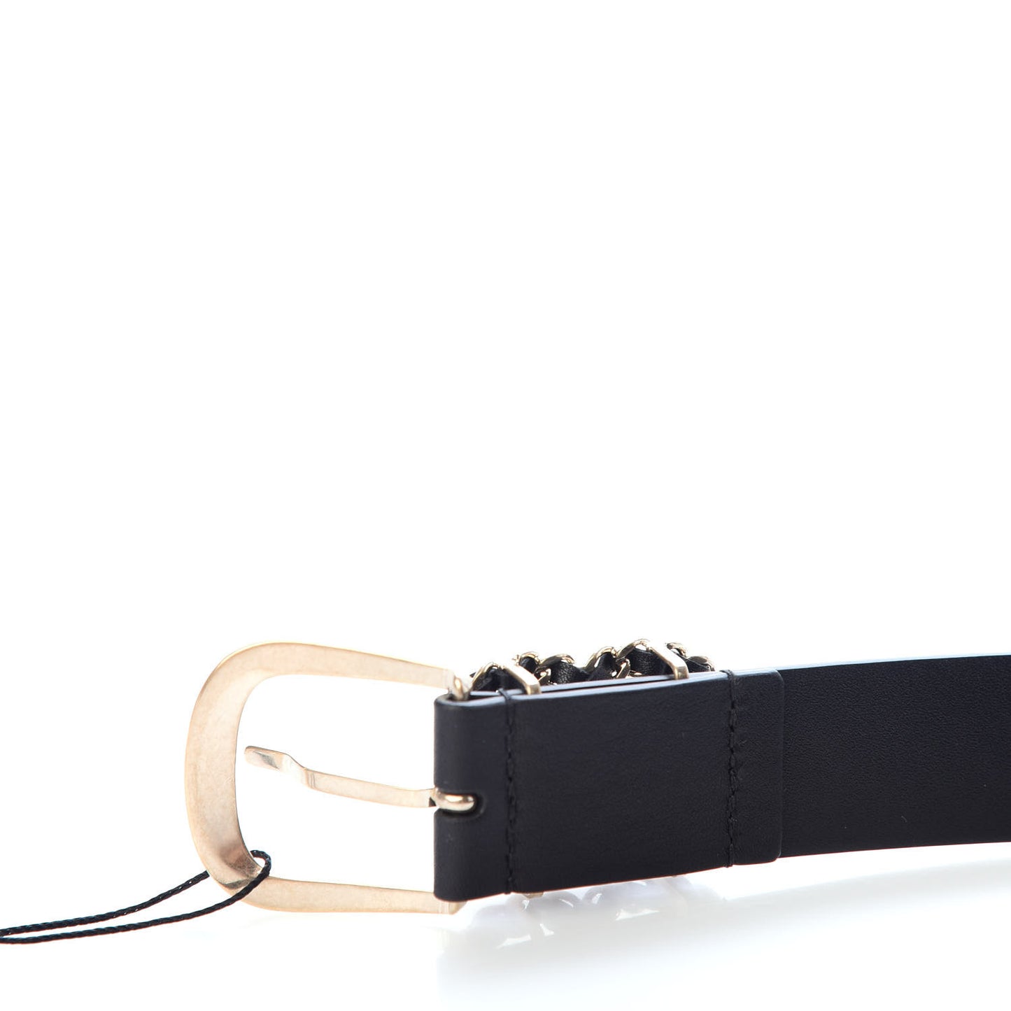Calfskin CC Chain Belt 95 38 Black