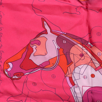 Hermes Silk Le Pegase D'Scarf 90 Pink 1 of 4