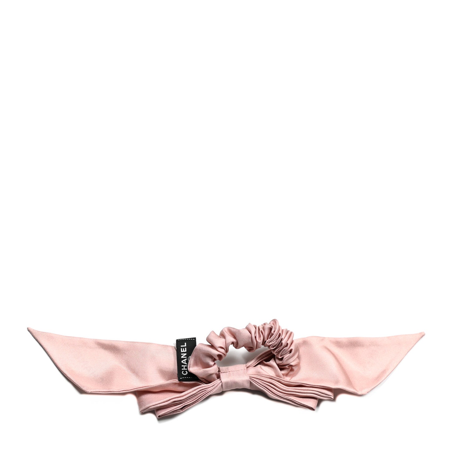 Silk Hair Tie Pink Black