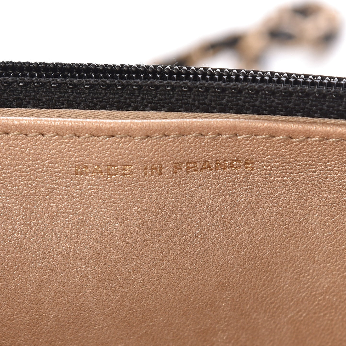 Lambskin Camellia Embossed Wallet On Chain WOC Black
