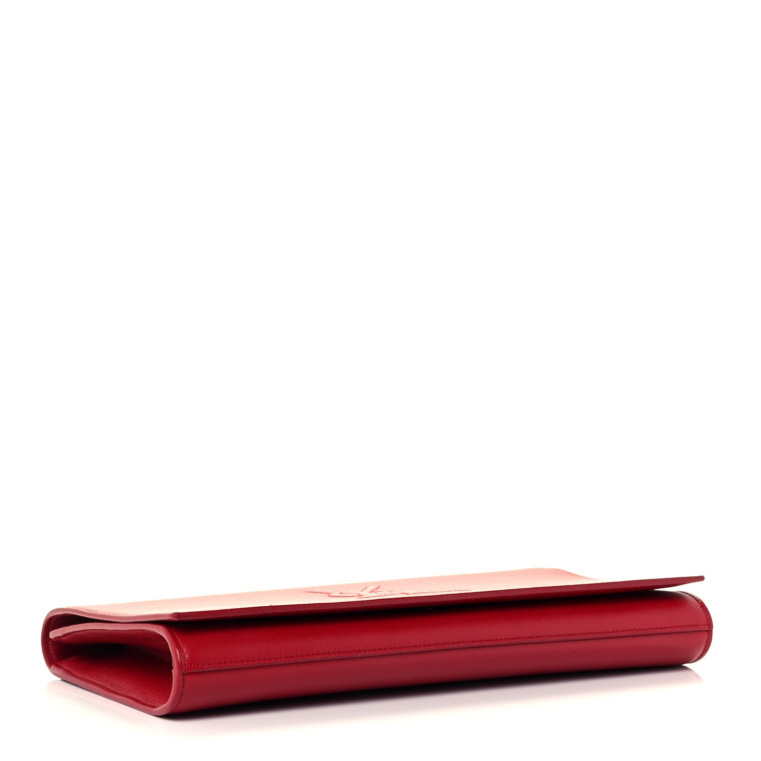 Saint Laurent Calfskin Monogram Large Belle De Jour Clutch Lipstick Red 4 of 8
