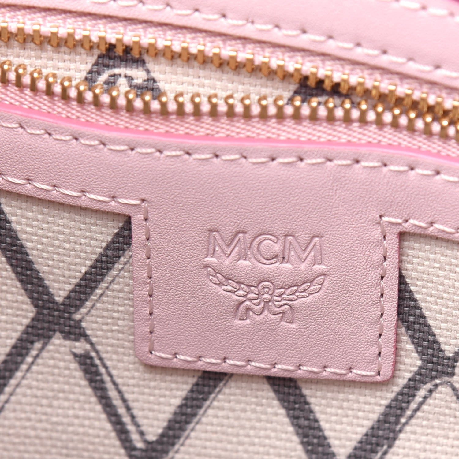 MCM Visetos Mini Toni Shopper Tote Light Pink 7 of 11