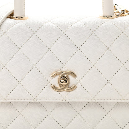 Chanel Caviar Quilted Mini Coco Handle Flap White 8 of 10