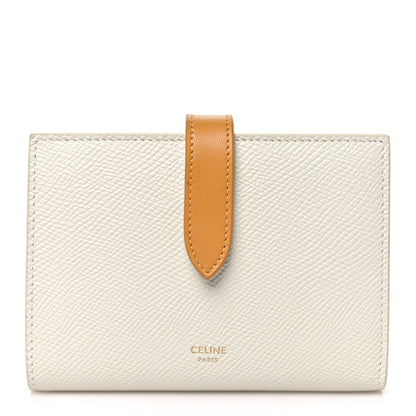 Celine Grained Calfskin Medium Multifunction Strap Wallet White Ocre 1 of 9
