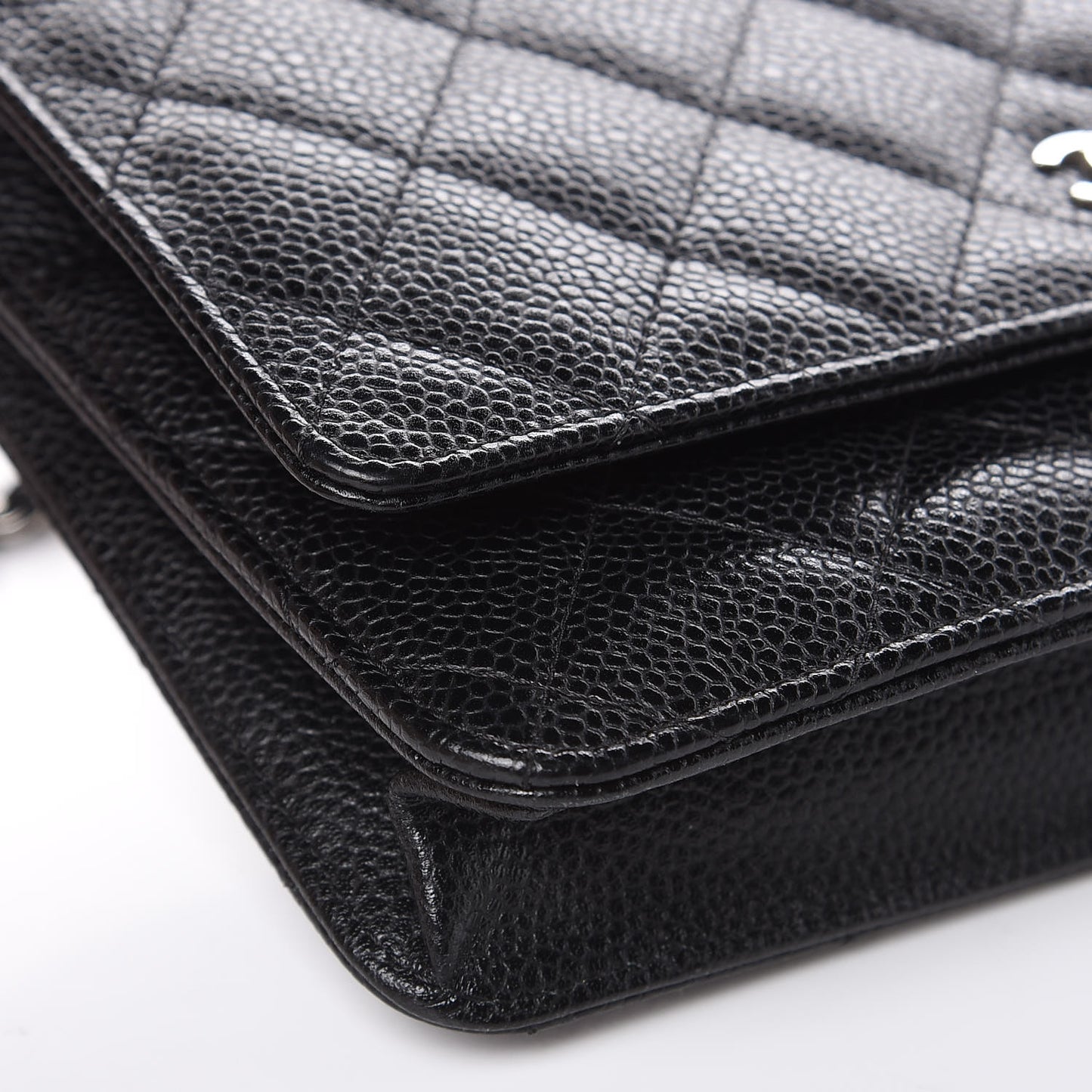 Caviar Quilted Wallet On Chain WOC Black