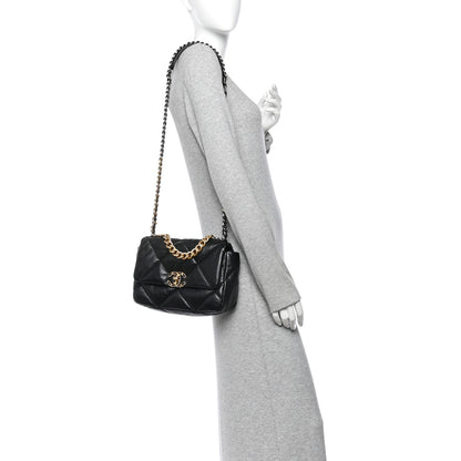 Chanel Lambskin Quilted Medium Chanel 19 Flap Black 2 of 11