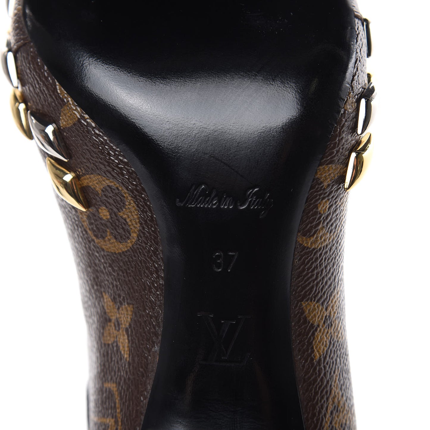 Monogram Gold Rush Studded Uniformes Cap Toe Chelsea 75mm Ankle Boots 37