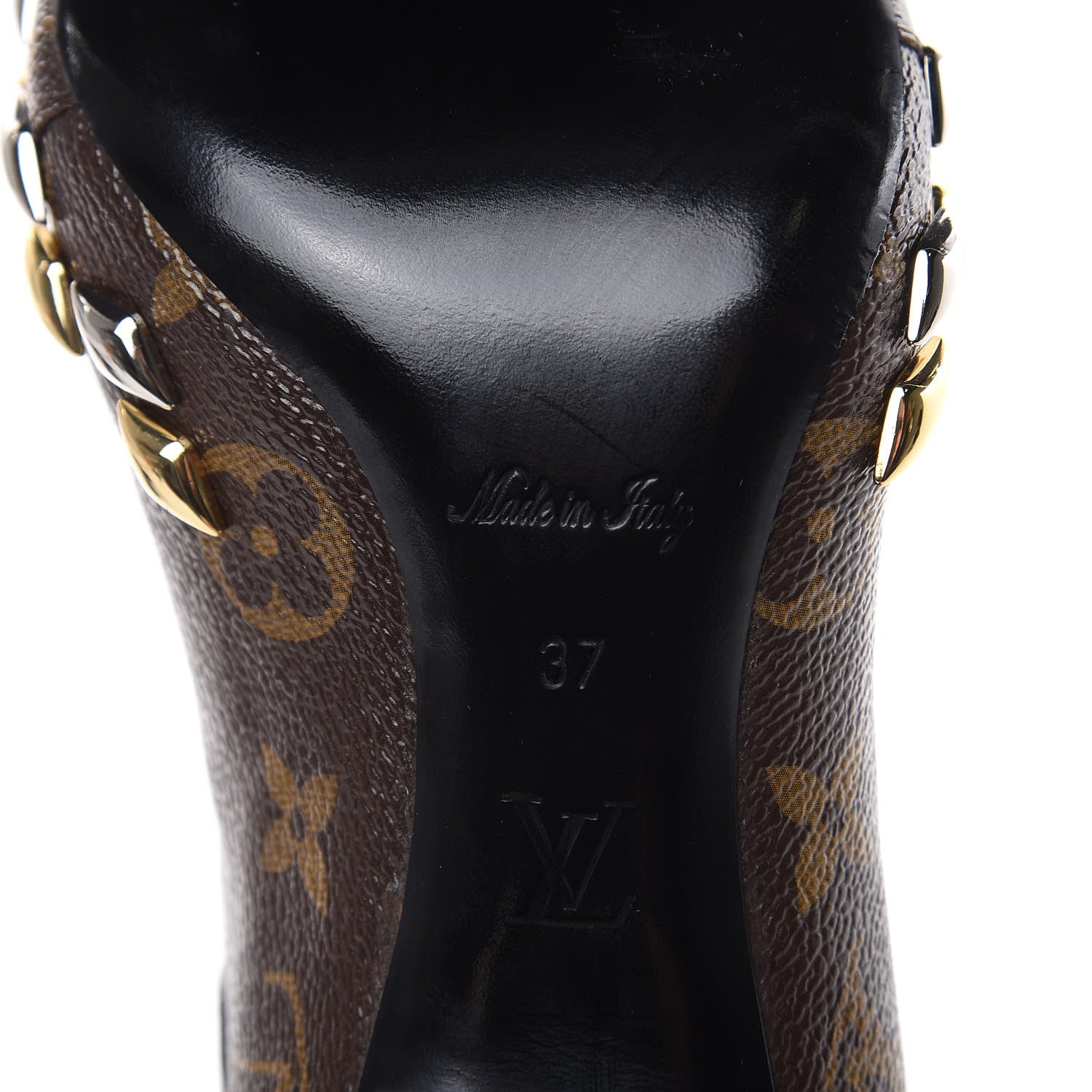 Louis Vuitton Monogram Gold Rush Studded Uniformes Cap Toe Chelsea 75mm Ankle Boots 37 7 of 9