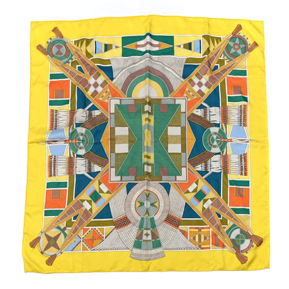 Hermes Silk L'Art Indien Des Plaines Scarf 90 1 of 6