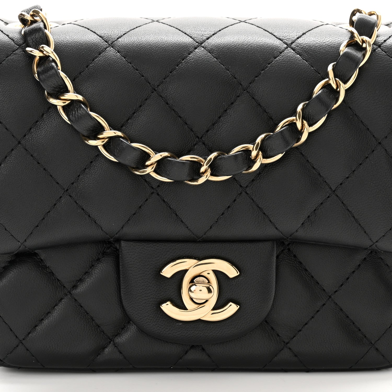 Chanel Lambskin Quilted Mini Square Flap Black 8 of 13