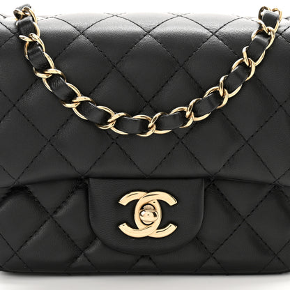 Chanel Lambskin Quilted Mini Square Flap Black 8 of 13