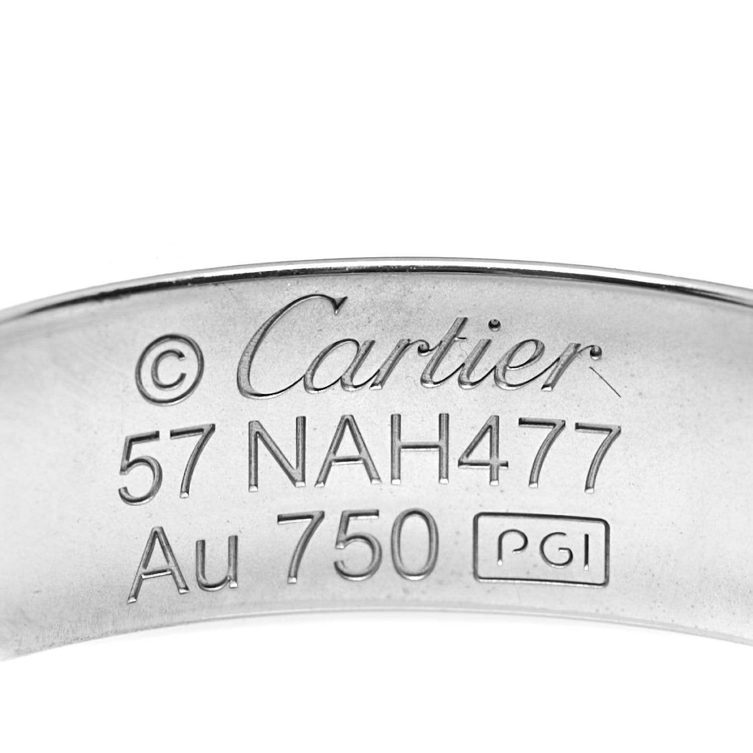 Cartier 18K White Gold 3 Diamond 5.5mm LOVE Ring 57 8 4 of 5
